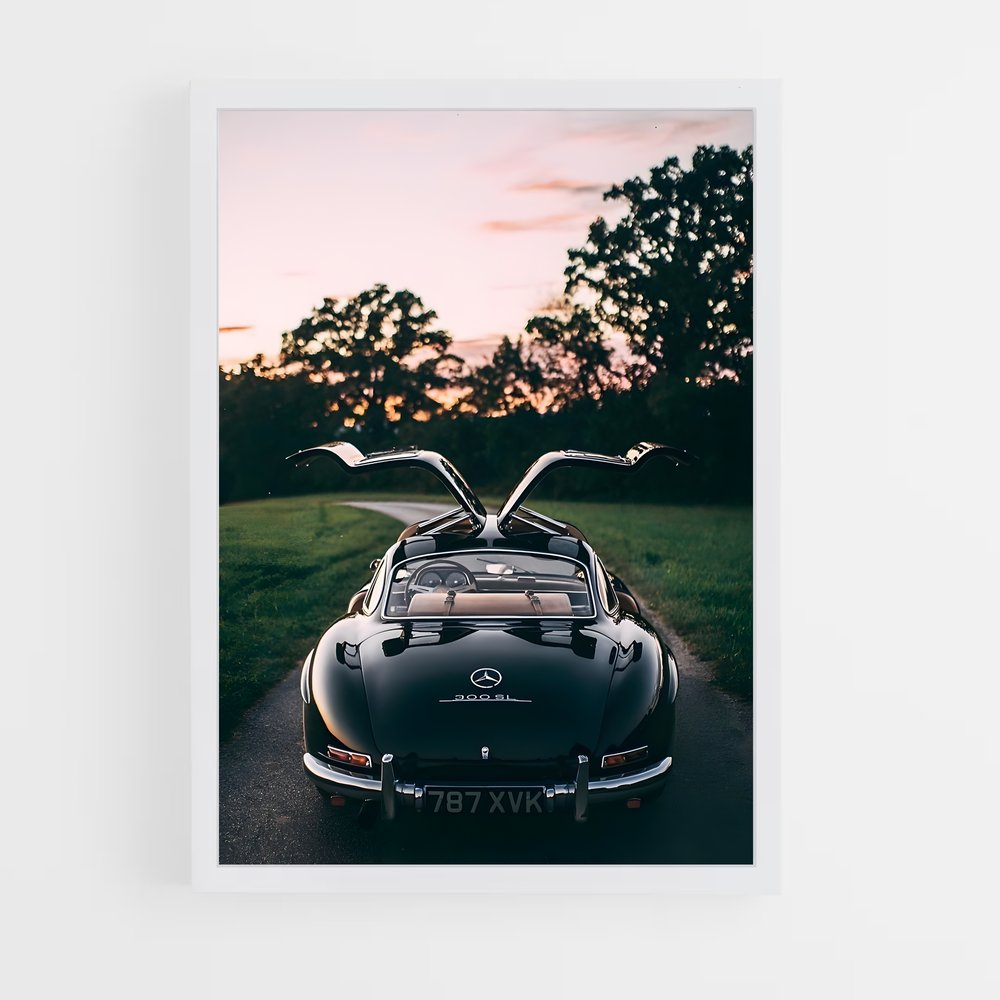 Poster Gullwing Noir – affiche Mercedes (vue 3)